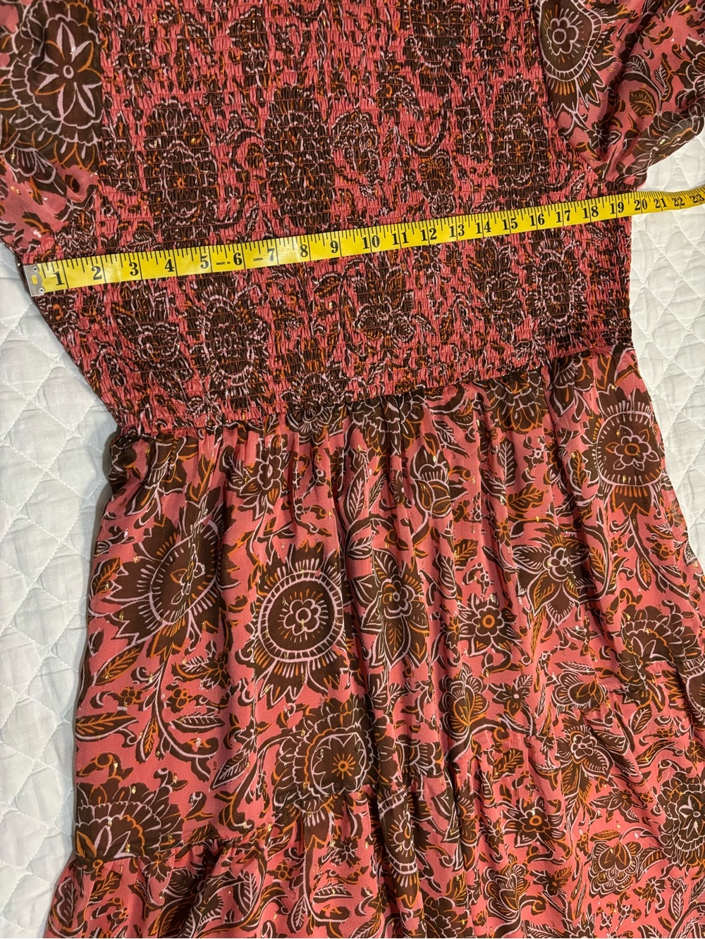 EUC Boden Paisley Tiered Smocked Maxi Dress with pockets Size 16/18 - Picture 11 of 13